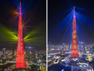 Emaar - Nouvel An Chinois 2018 - Spectacle de Lumières sur Burj Khalifa - Année du Chien